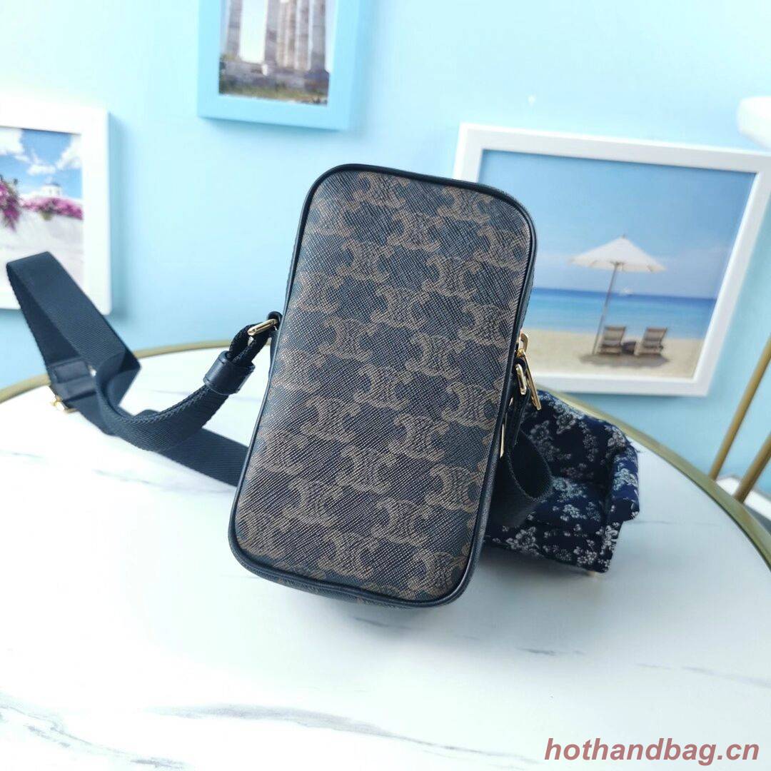 Celine SMALL CAMERA BAG IN TRIOMPHE CANVAS CL90832 black Celine SMALL CAMERA BAG IN TRIOMPHE CANVAS CL90832 black