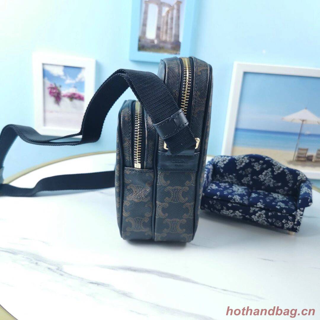 Celine SMALL CAMERA BAG IN TRIOMPHE CANVAS CL90832 black Celine SMALL CAMERA BAG IN TRIOMPHE CANVAS CL90832 black