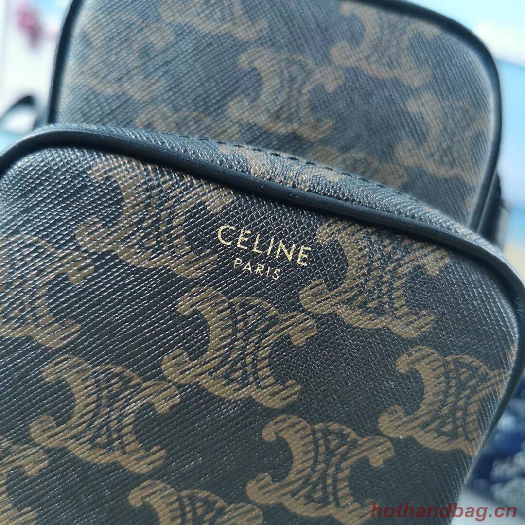 Celine SMALL CAMERA BAG IN TRIOMPHE CANVAS CL90832 black Celine SMALL CAMERA BAG IN TRIOMPHE CANVAS CL90832 black