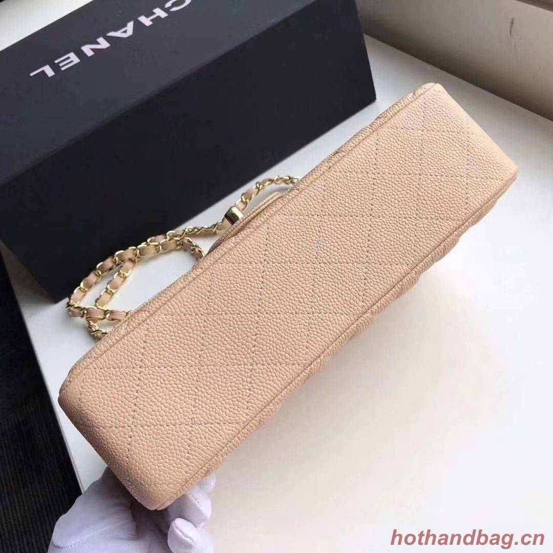 Chanel Double Flaps Bags Apricot Original Caviar Leather A1112 Gold or Silver Chanel Double Flaps Bags Apricot Original Caviar Leather A1112 Gold or Silver