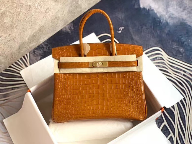 Hermes Birkin Bag Original Leather crocodile HBK35 brown