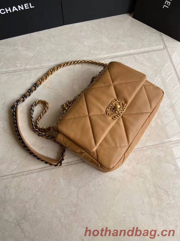 Chanel 19 flap bag AS1160 brown