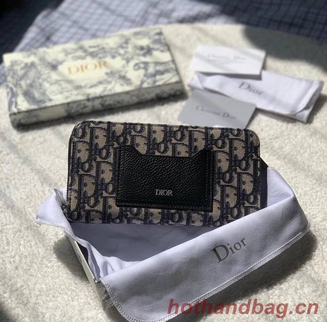 Dior 30 MONTAIGNE Blue Dior Oblique Jacquard ZIPPY wallet S5539