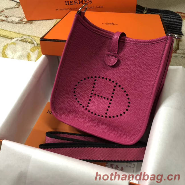 Hermes Evelyne mini 17cm Original Calf Leather Messenger Bag H1187 rose