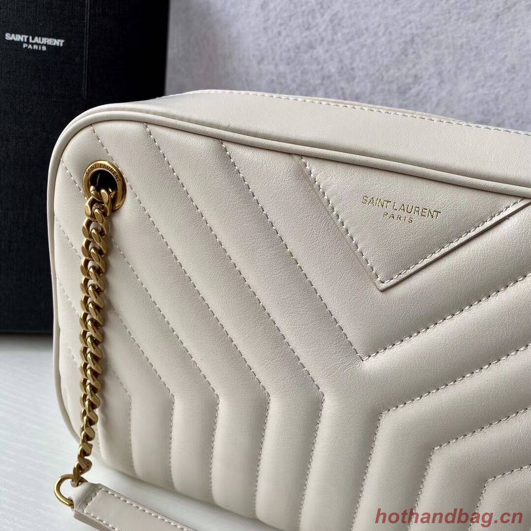Yves Saint Laurent Calfskin Leather Shoulder Bag Y625386 white Yves Saint Laurent Calfskin Leather Shoulder Bag Y625386 white
