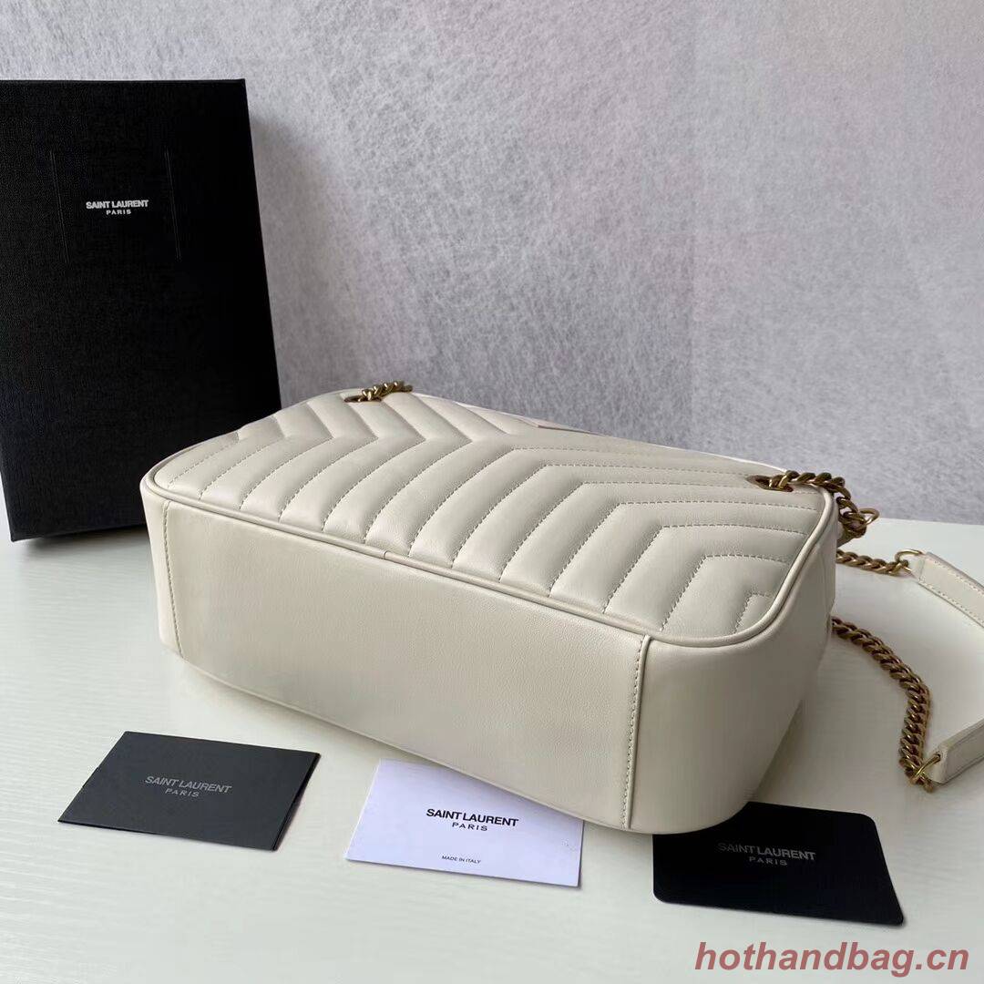Yves Saint Laurent Calfskin Leather Shoulder Bag Y625386 white Yves Saint Laurent Calfskin Leather Shoulder Bag Y625386 white