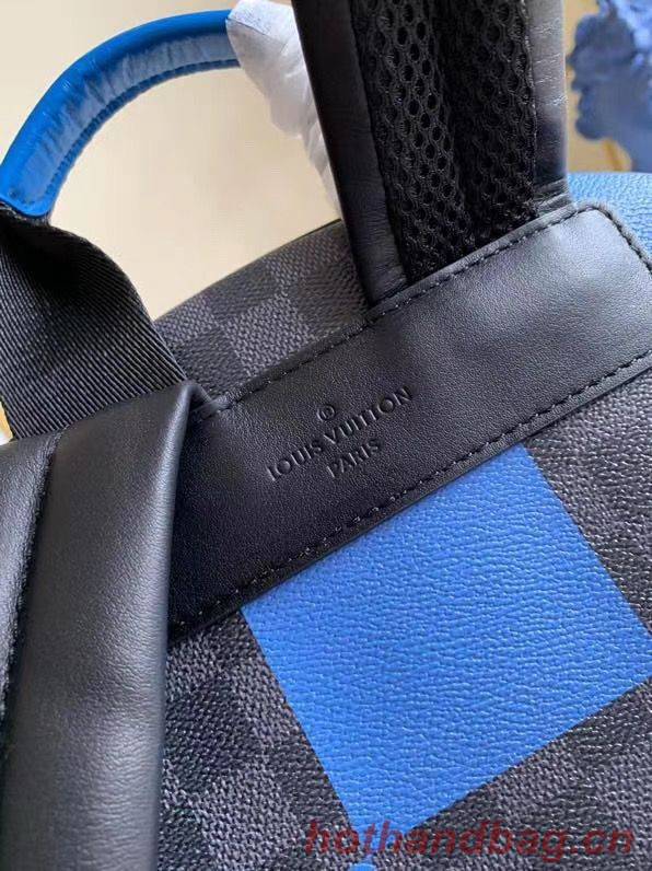 Louis Vuitton Damier Graphite Canvas Original Leather Backpack N40402 Blue Louis Vuitton Damier Graphite Canvas Original Leather Backpack N40402 Blue