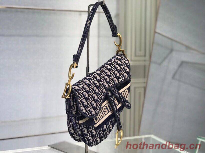 SADDLE BAG Dior Oblique Embroidered Velvet C0044 blue SADDLE BAG Dior Oblique Embroidered Velvet C0044 blue