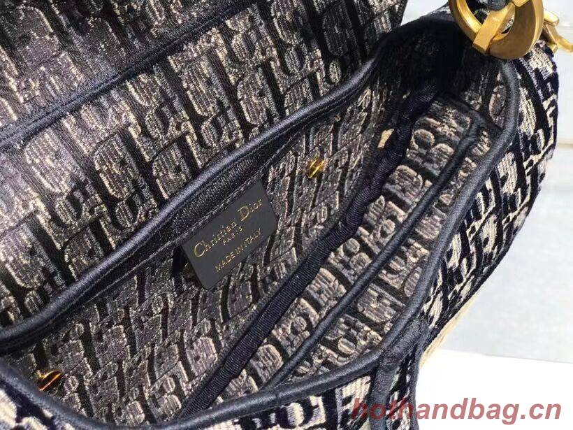 SADDLE BAG Dior Oblique Embroidered Velvet C0044 blue SADDLE BAG Dior Oblique Embroidered Velvet C0044 blue