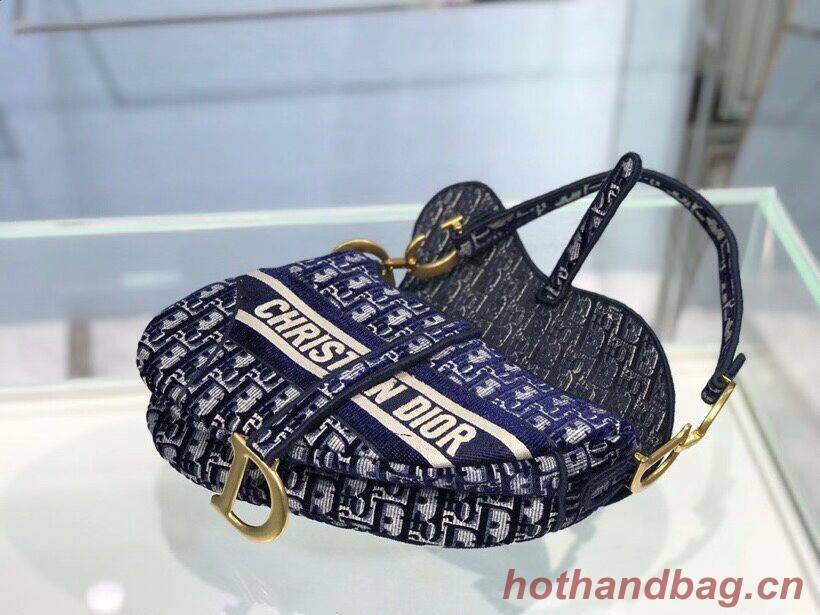 SADDLE BAG Dior Oblique Embroidered Velvet C0044 blue SADDLE BAG Dior Oblique Embroidered Velvet C0044 blue