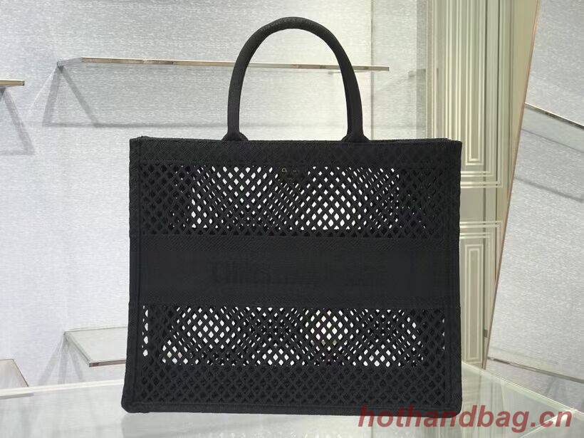 DIOR BOOK TOTE Black Mesh Embroidery M1286ZW DIOR BOOK TOTE Black Mesh Embroidery M1286ZW