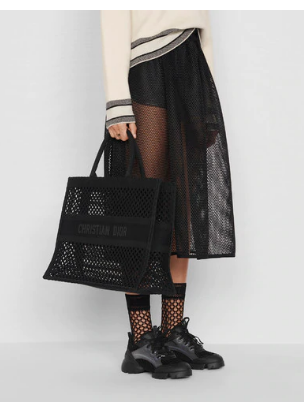 DIOR BOOK TOTE Black Mesh Embroidery M1286ZW DIOR BOOK TOTE Black Mesh Embroidery M1286ZW