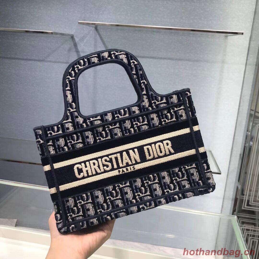 MINI DIOR BOOK TOTE Blue Dior Oblique Embroidered Velvet S5475Z MINI DIOR BOOK TOTE Blue Dior Oblique Embroidered Velvet S5475Z