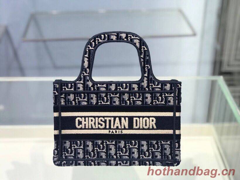 MINI DIOR BOOK TOTE Blue Dior Oblique Embroidered Velvet S5475Z MINI DIOR BOOK TOTE Blue Dior Oblique Embroidered Velvet S5475Z