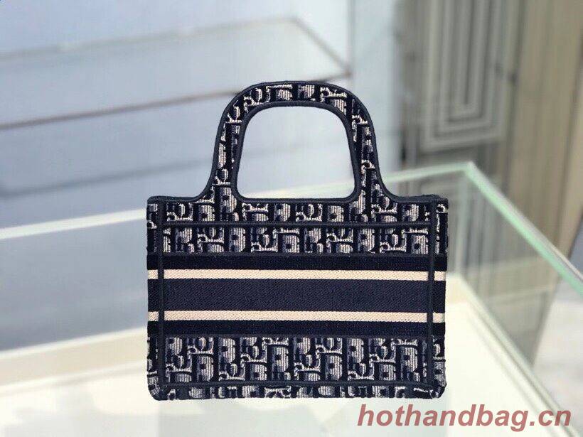 MINI DIOR BOOK TOTE Blue Dior Oblique Embroidered Velvet S5475Z MINI DIOR BOOK TOTE Blue Dior Oblique Embroidered Velvet S5475Z