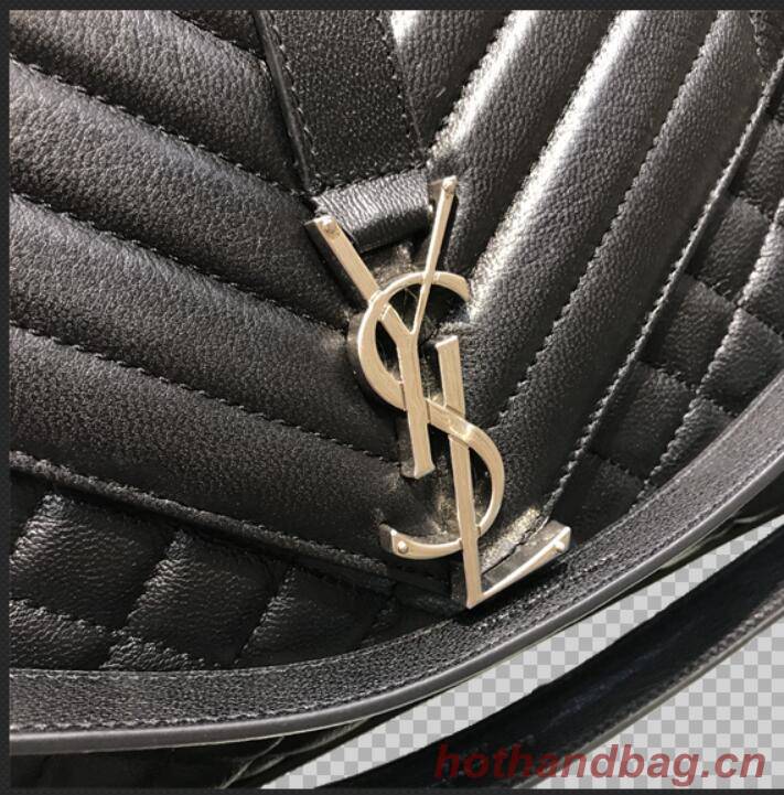 Yves Saint Laurent Calfskin Leather Shoulder Bag Y5699 black