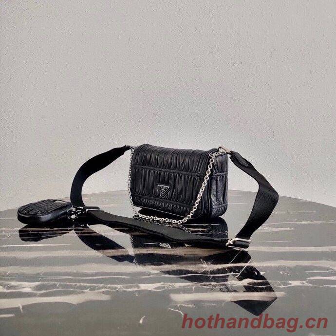 Prada Gaufre nappa leather shoulder bag 1BD289 black