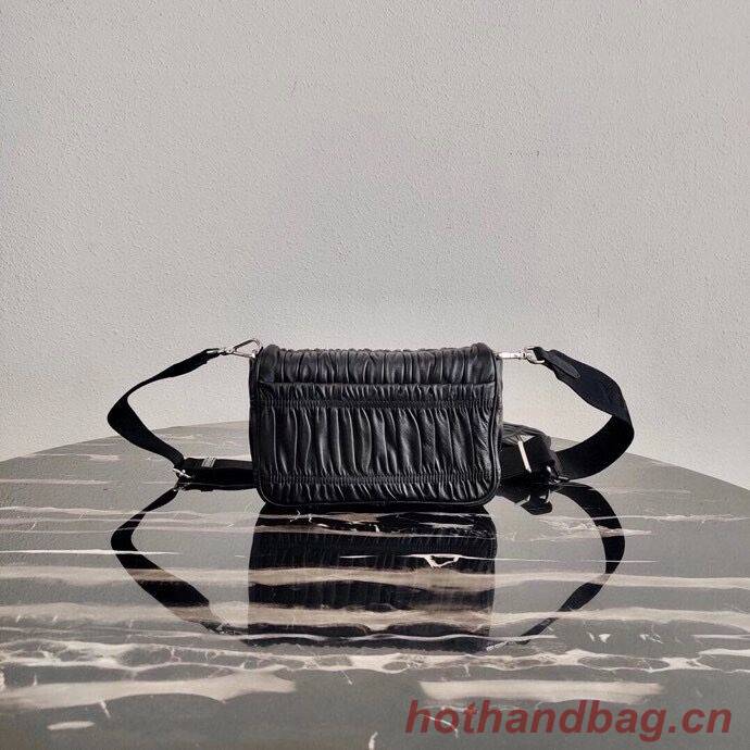 Prada Gaufre nappa leather shoulder bag 1BD289 black