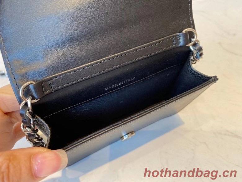 chanel classic clutch with chain Lambskin & Gold-Tone Metal AP3318 black