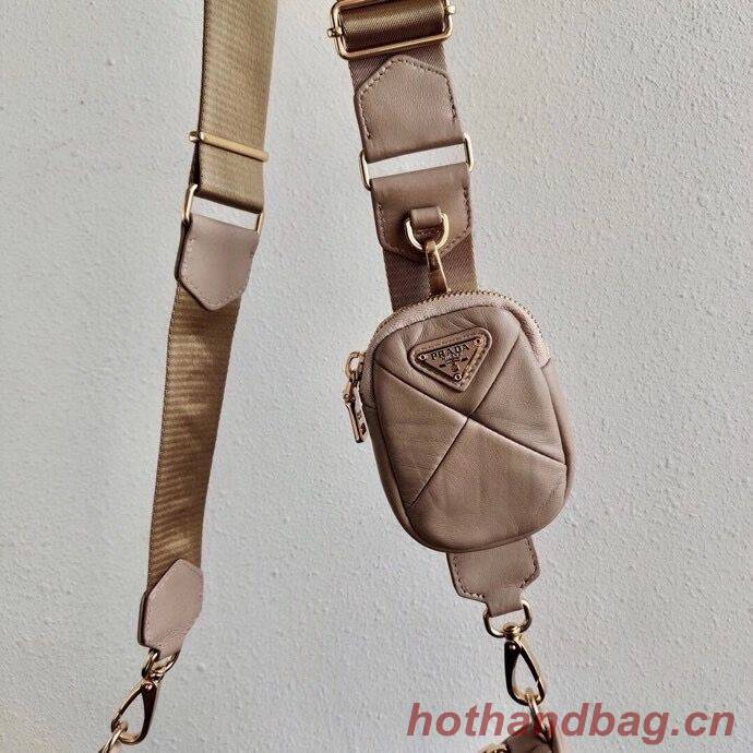 Prada Gaufre nappa leather shoulder bag 1BC151A  Biscuits