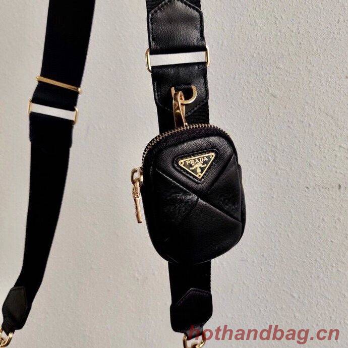 Prada Gaufre nappa leather shoulder bag 1BC151A black Prada Gaufre nappa leather shoulder bag 1BC151A black