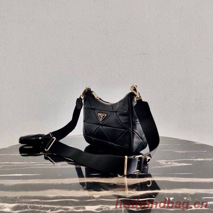 Prada Gaufre nappa leather shoulder bag 1BC151A black Prada Gaufre nappa leather shoulder bag 1BC151A black