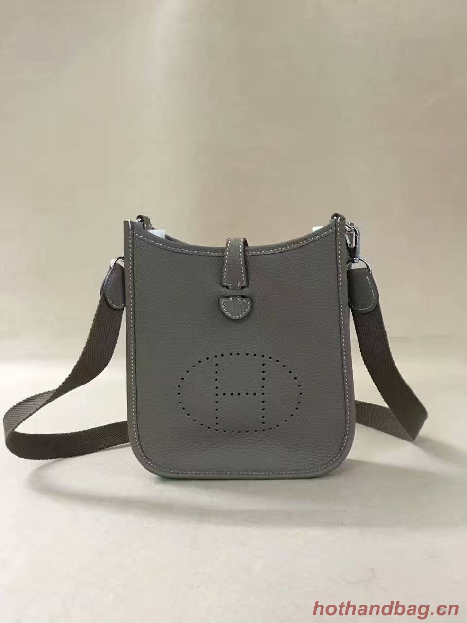 Hermes Evelyne original togo leather mini Shoulder Bag H15698 dark grey