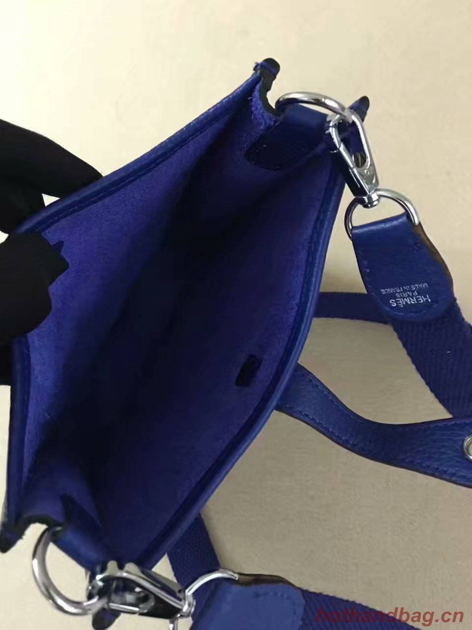 Hermes Evelyne original togo leather mini Shoulder Bag H15698 optic blue Hermes Evelyne original togo leather mini Shoulder Bag H15698 optic blue