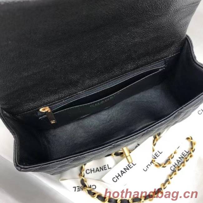 CHANEL mini flap bag with top handle AS2431 black