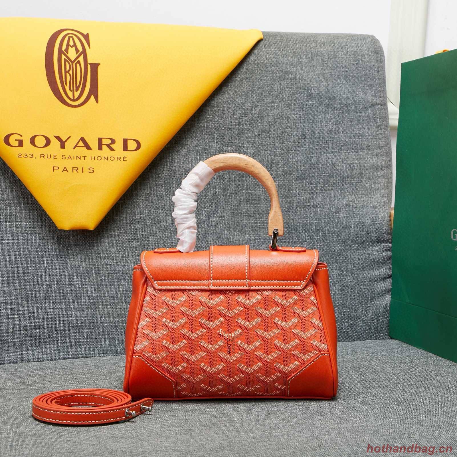 Goyard Y Doodling Calfskin Leather Tote Bag 99588 Orange Goyard Y Doodling Calfskin Leather Tote Bag 99588 Orange