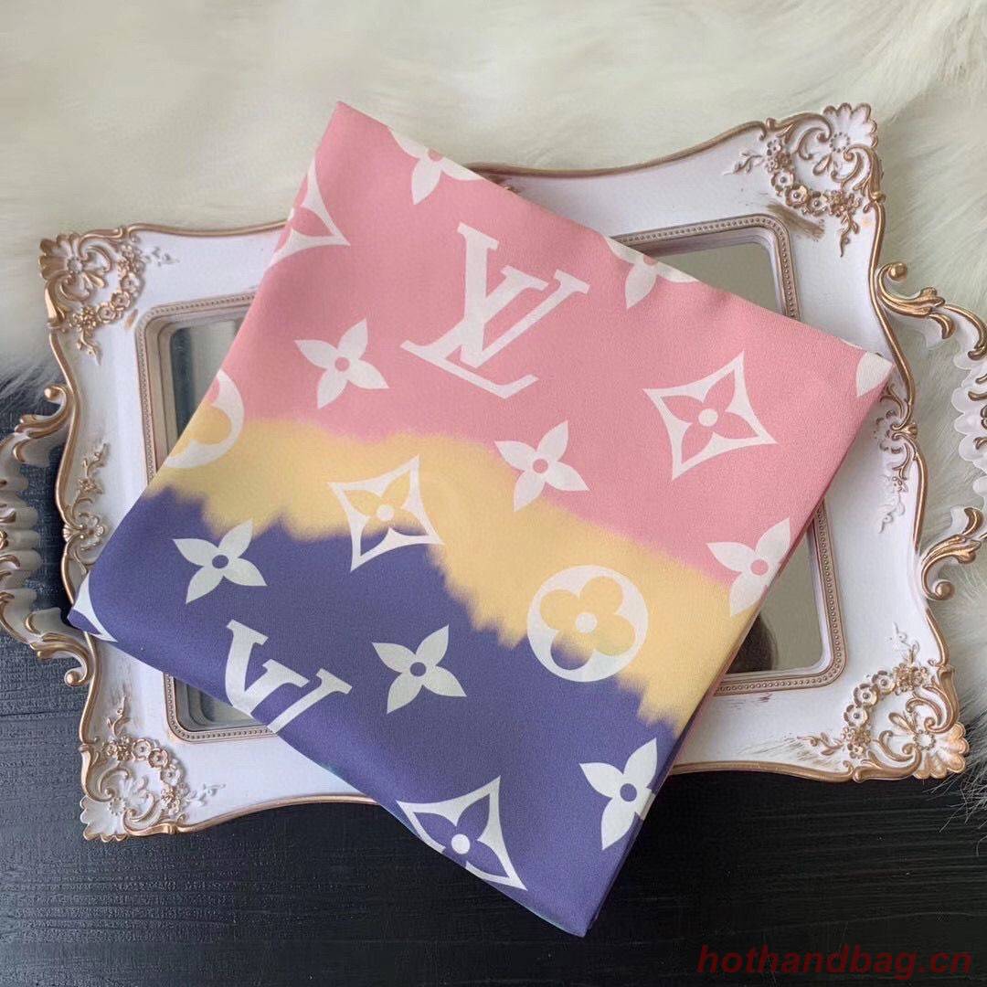 Louis Vuitton ESCALE MONOGRAM SQUARE Silk Scarf M76780 Pink Louis Vuitton ESCALE MONOGRAM SQUARE Silk Scarf M76780 Pink