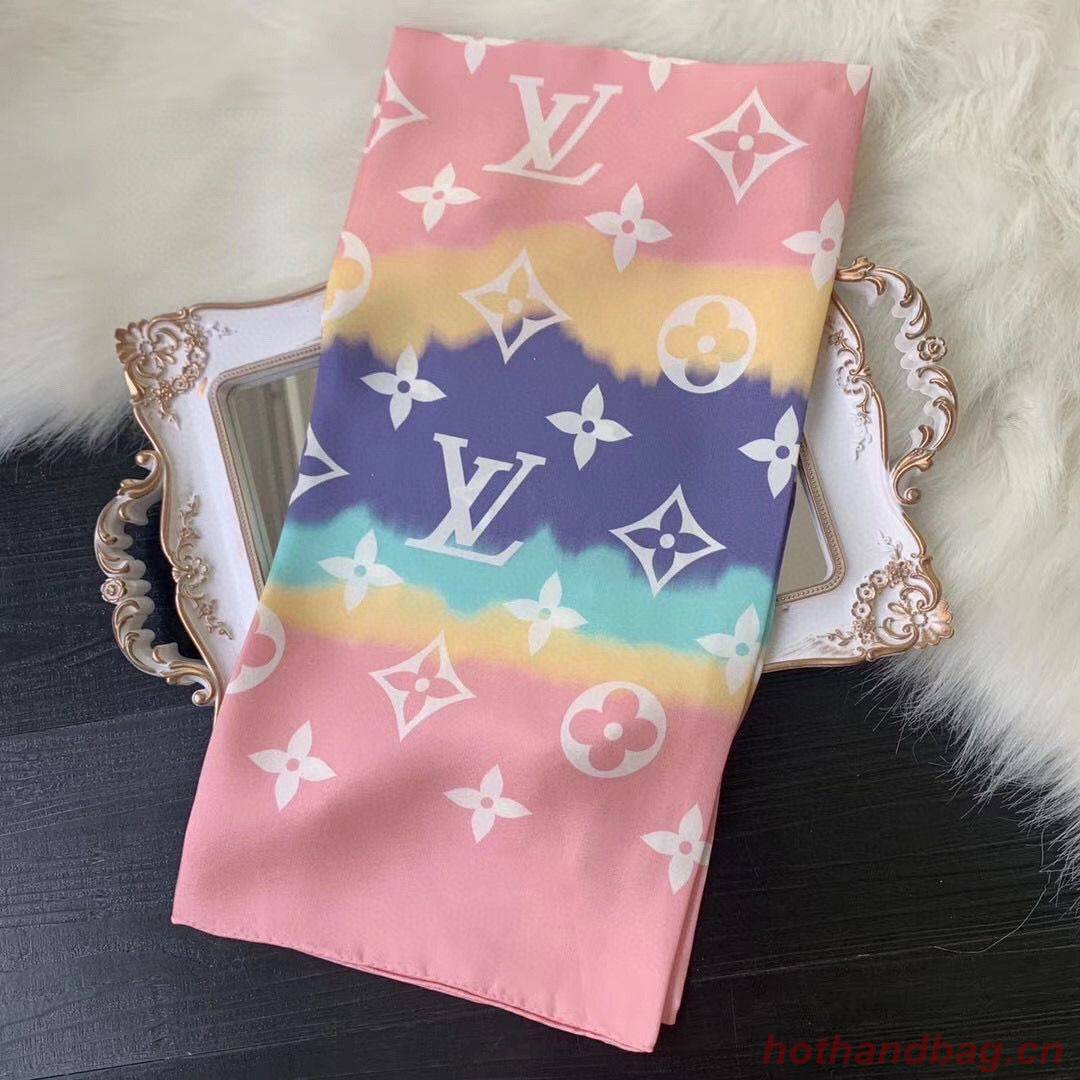 Louis Vuitton ESCALE MONOGRAM SQUARE Silk Scarf M76780 Pink Louis Vuitton ESCALE MONOGRAM SQUARE Silk Scarf M76780 Pink