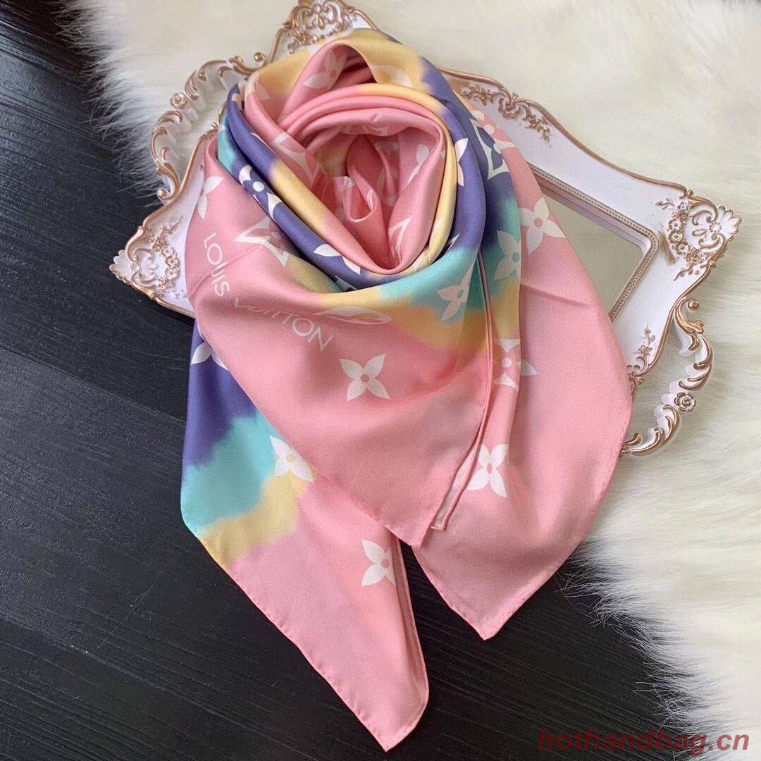 Louis Vuitton ESCALE MONOGRAM SQUARE Silk Scarf M76780 Pink Louis Vuitton ESCALE MONOGRAM SQUARE Silk Scarf M76780 Pink