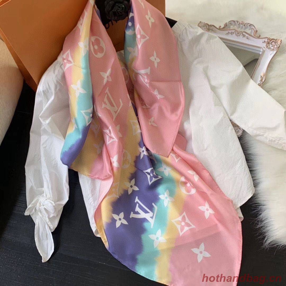 Louis Vuitton ESCALE MONOGRAM SQUARE Silk Scarf M76780 Pink Louis Vuitton ESCALE MONOGRAM SQUARE Silk Scarf M76780 Pink