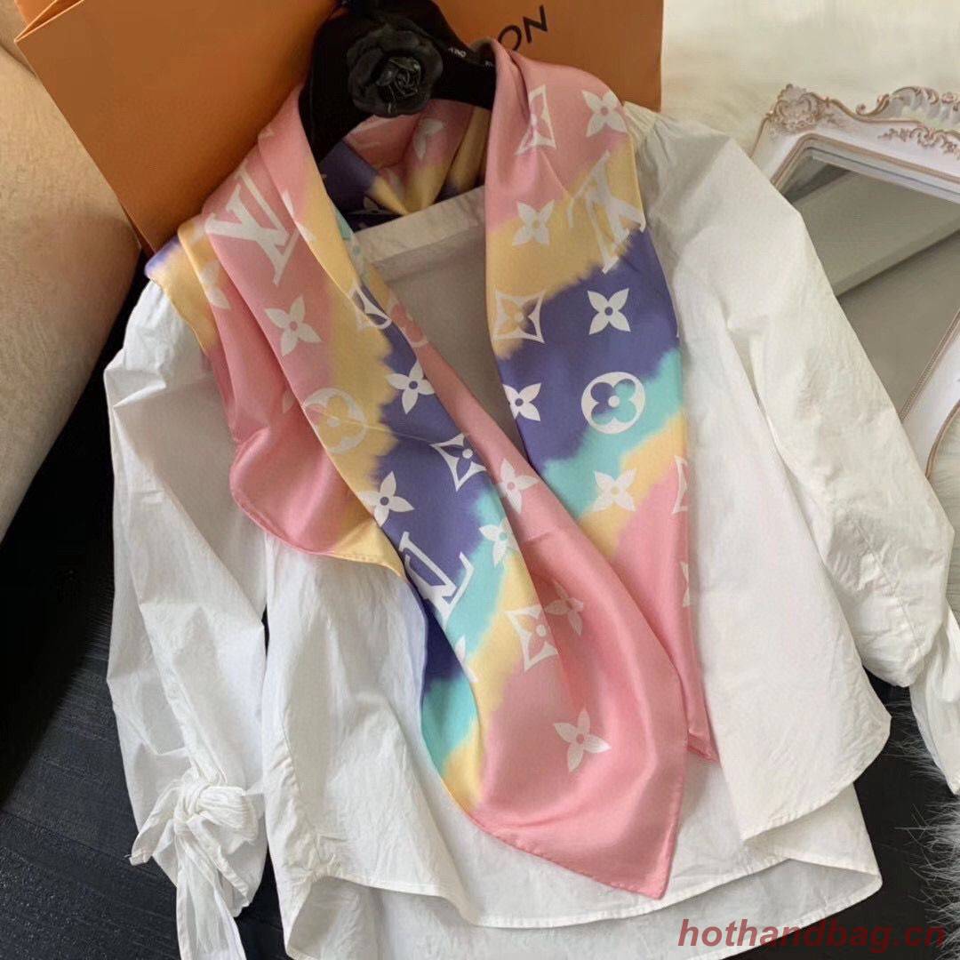 Louis Vuitton ESCALE MONOGRAM SQUARE Silk Scarf M76780 Pink Louis Vuitton ESCALE MONOGRAM SQUARE Silk Scarf M76780 Pink