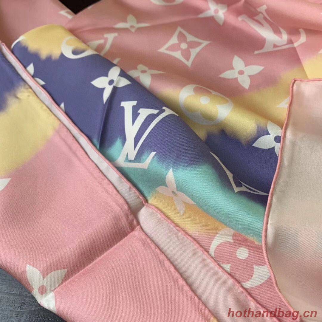 Louis Vuitton ESCALE MONOGRAM SQUARE Silk Scarf M76780 Pink Louis Vuitton ESCALE MONOGRAM SQUARE Silk Scarf M76780 Pink