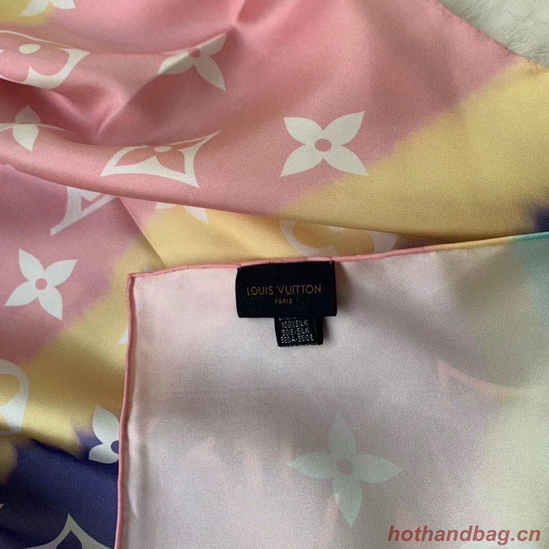 Louis Vuitton ESCALE MONOGRAM SQUARE Silk Scarf M76780 Pink Louis Vuitton ESCALE MONOGRAM SQUARE Silk Scarf M76780 Pink