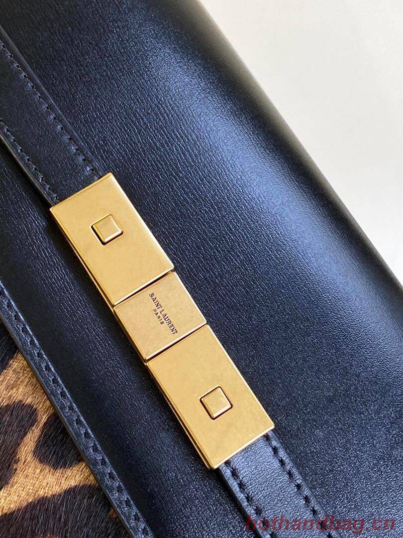 Yves Saint Laurent Original Leopard Leather Y23698 Black