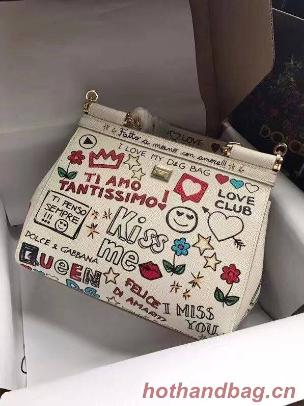 Dolce & Gabbana Origianl Leather 4136 Graffiti White Dolce & Gabbana Origianl Leather 4136 Graffiti White