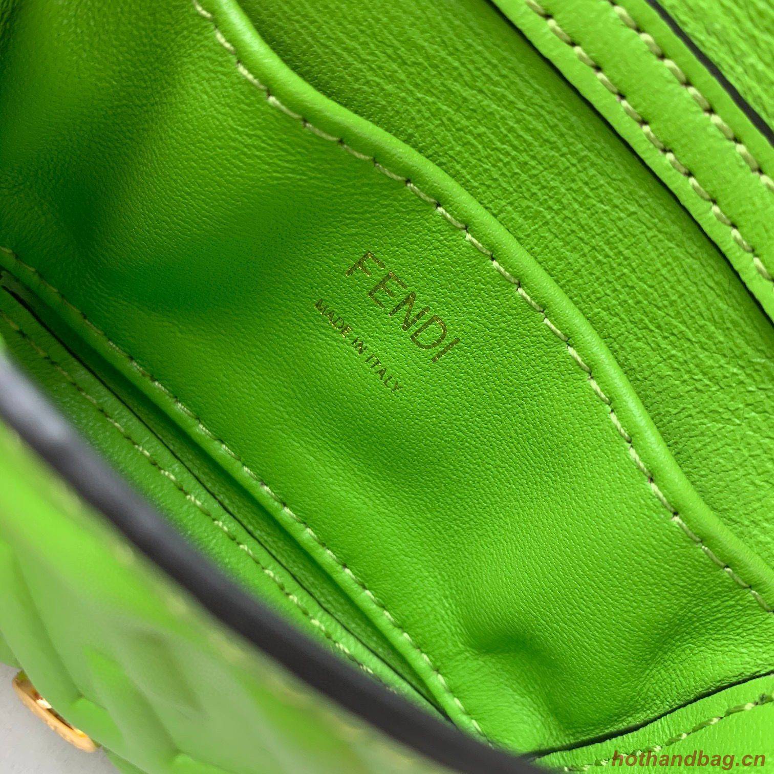 FENDI NANO BAGUETTE CHARM nappa leather 7AR844 Green FENDI NANO BAGUETTE CHARM nappa leather 7AR844 Green