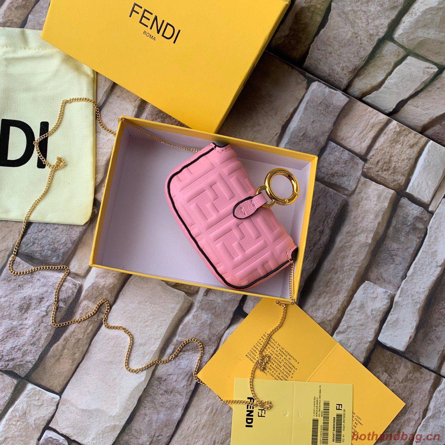FENDI NANO BAGUETTE CHARM nappa leather 7AR844 Pink FENDI NANO BAGUETTE CHARM nappa leather 7AR844 Pink