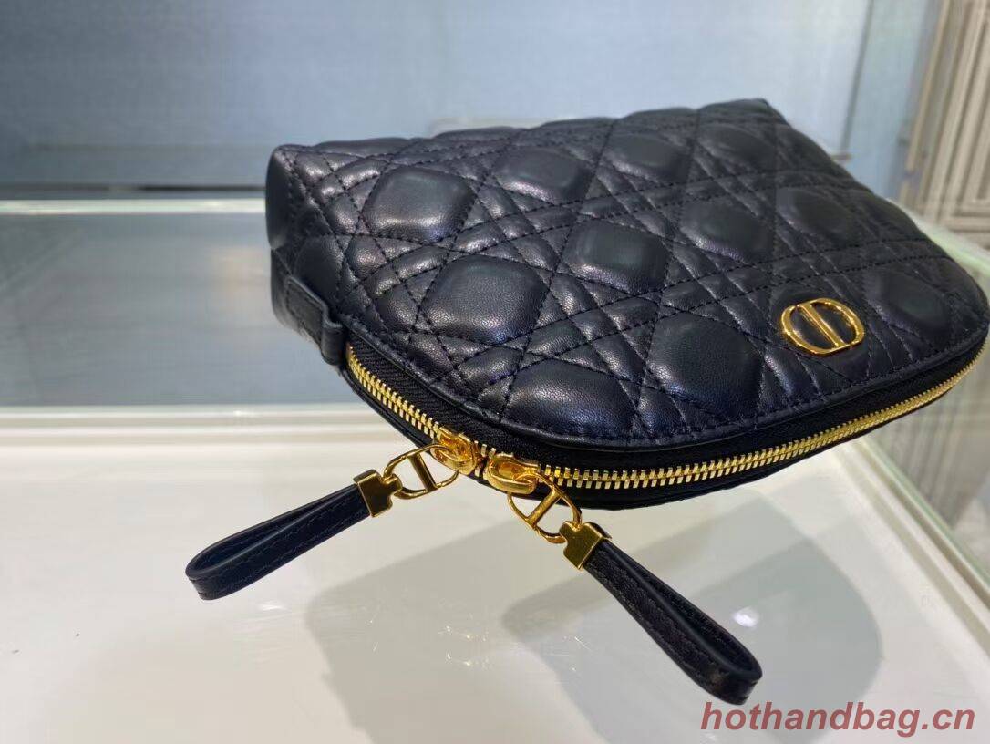 DIOR CARO BEAUTY POUCH Cannage Lambskin S5047 black DIOR CARO BEAUTY POUCH Cannage Lambskin S5047 black