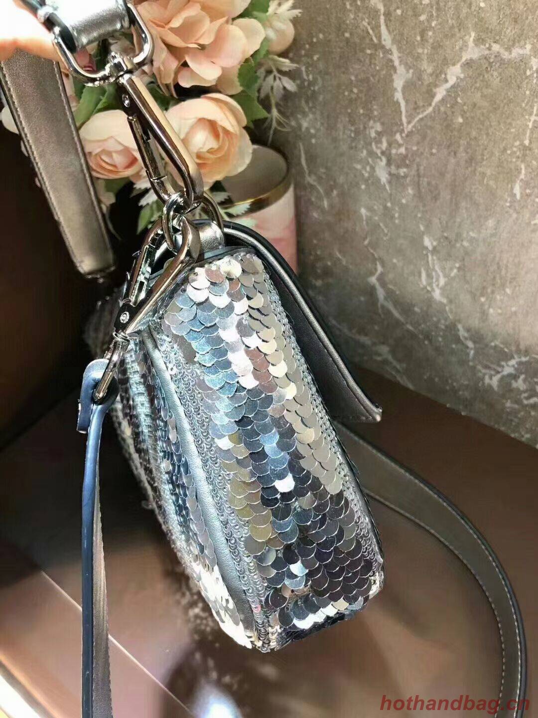 FENDI BAGUETTE Bag Pearl slice F1359 silver FENDI BAGUETTE Bag Pearl slice F1359 silver