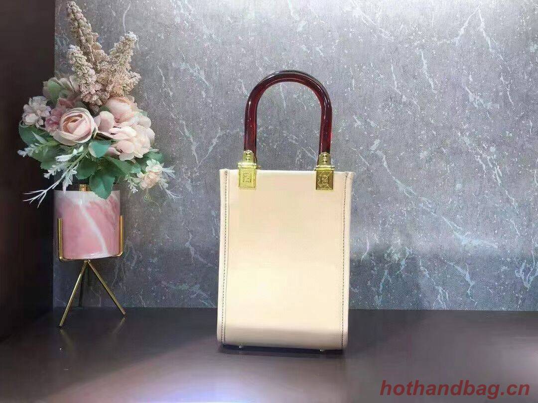 FENDI MINI SUNSHINE SHOPPER leather mini-bag 8BS051ABV Beige FENDI MINI SUNSHINE SHOPPER leather mini-bag 8BS051ABV Beige