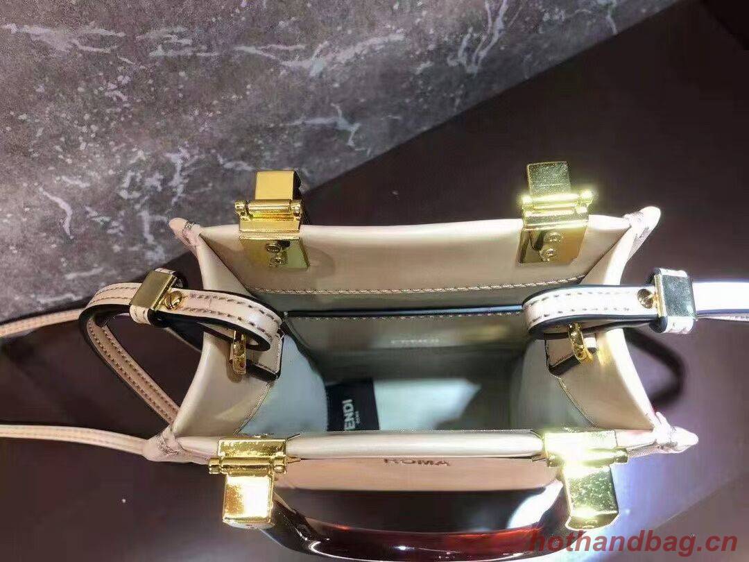 FENDI MINI SUNSHINE SHOPPER leather mini-bag 8BS051ABV Beige FENDI MINI SUNSHINE SHOPPER leather mini-bag 8BS051ABV Beige