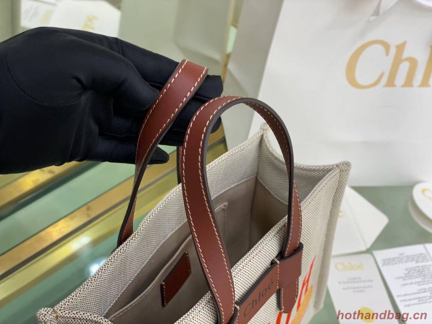 Chloe Cloth & leather 6C013 brown Chloe Cloth & leather 6C013 brown