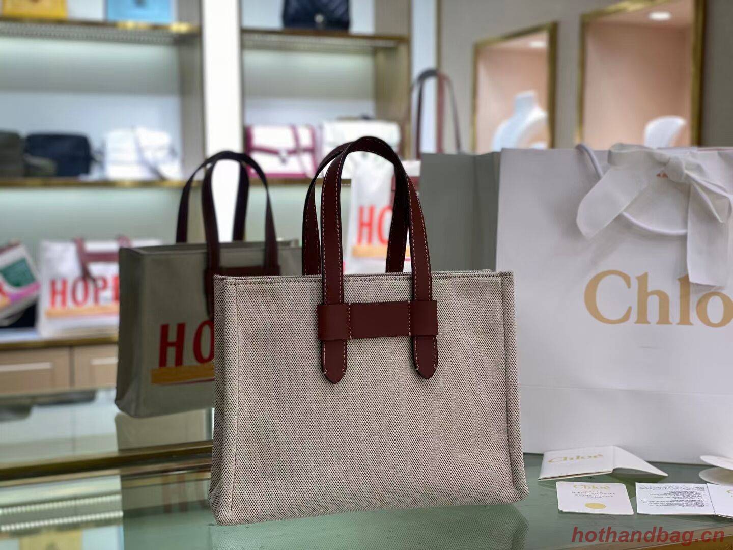 Chloe Cloth & leather 6C013 brown Chloe Cloth & leather 6C013 brown