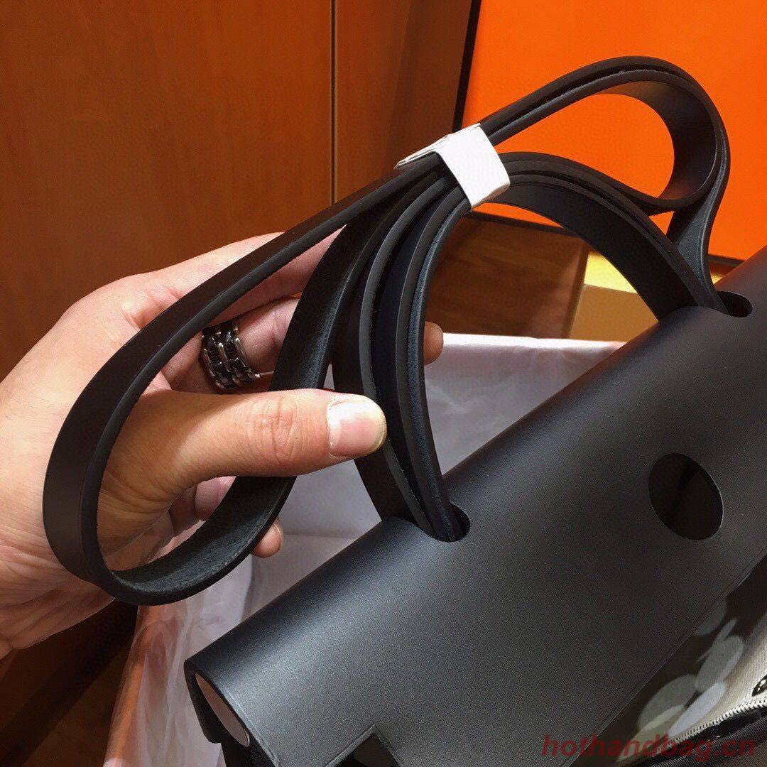 Hermes mini Herbag Original Canvas Leather & Calfskin 45988 Black Hermes mini Herbag Original Canvas Leather & Calfskin 45988 Black