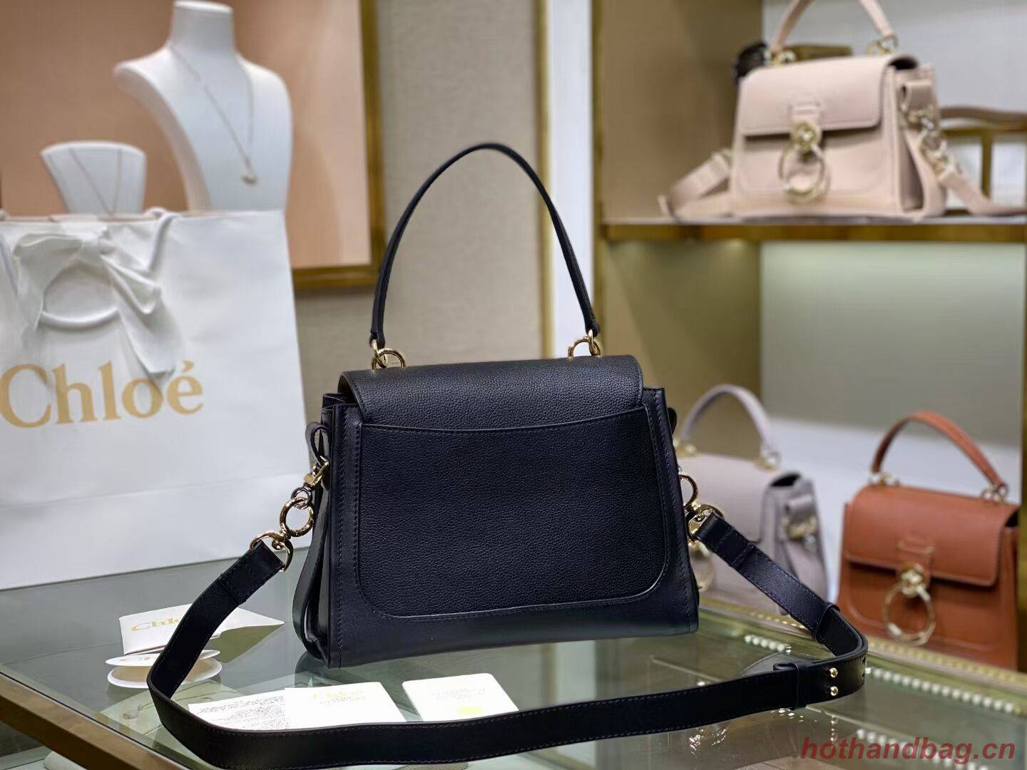 Chloe Original Calfskin Leather Bag C1142L Black Chloe Original Calfskin Leather Bag C1142L Black