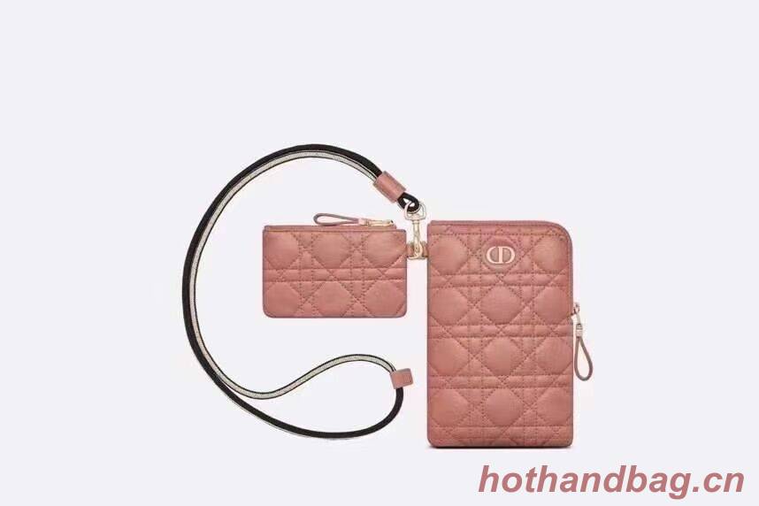 DIOR CARO MULTIFUNCTIONAL POUCH Deep Nude Supple Cannage Calfskin S5036U DIOR CARO MULTIFUNCTIONAL POUCH Deep Nude Supple Cannage Calfskin S5036U